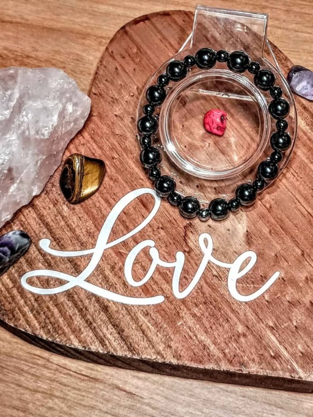 Handmade Hematite Bead Bracelet – 7 Inch Unisex Stretch, Metallic Gray